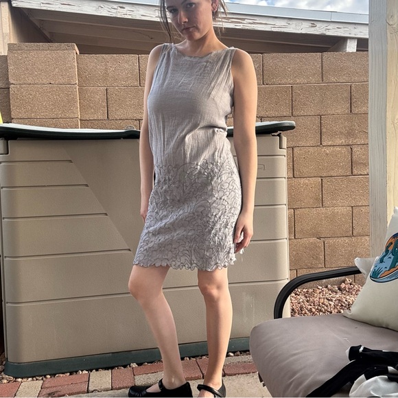 LOFT Gray Textured Mini Dress - Picture 4 of 8